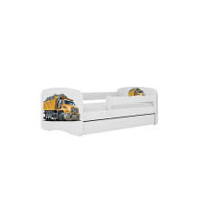 KOCOT KIDS кровать с ящиком и матрасом BABYDREAMS white Truck 160x80cm