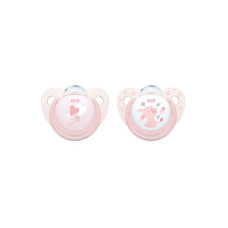 NUK Blue and Rose Силиконовая пустышка ортодонтической формы Baby Rose 6-18м, 2шт. SU76 розовый РАСПРОДАЖА