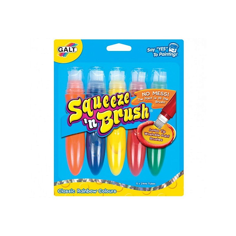 GALT SQUEEZE'N BRUSH кисточка с красками 5шт., G1513 РАСПРОДАЖА