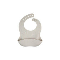 CANPOL BABIES силиконовый нагрудник с карманом  DOTS, 51/029_grey