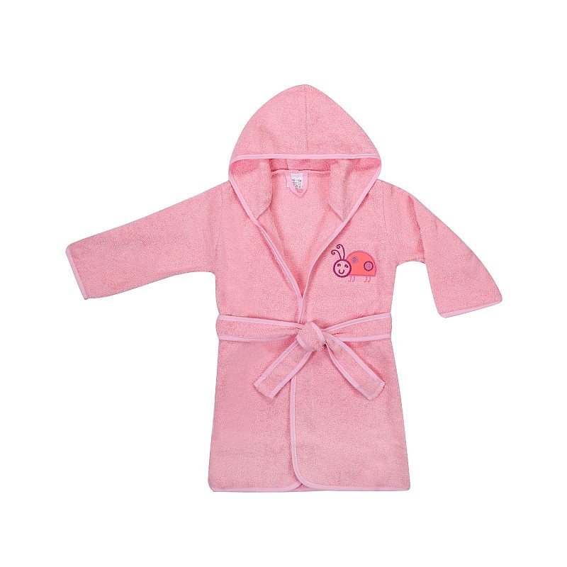 DUET BABY FROTTE Детский халат с капюшоном 104-116см, 468 SNAIL розовый (744689)