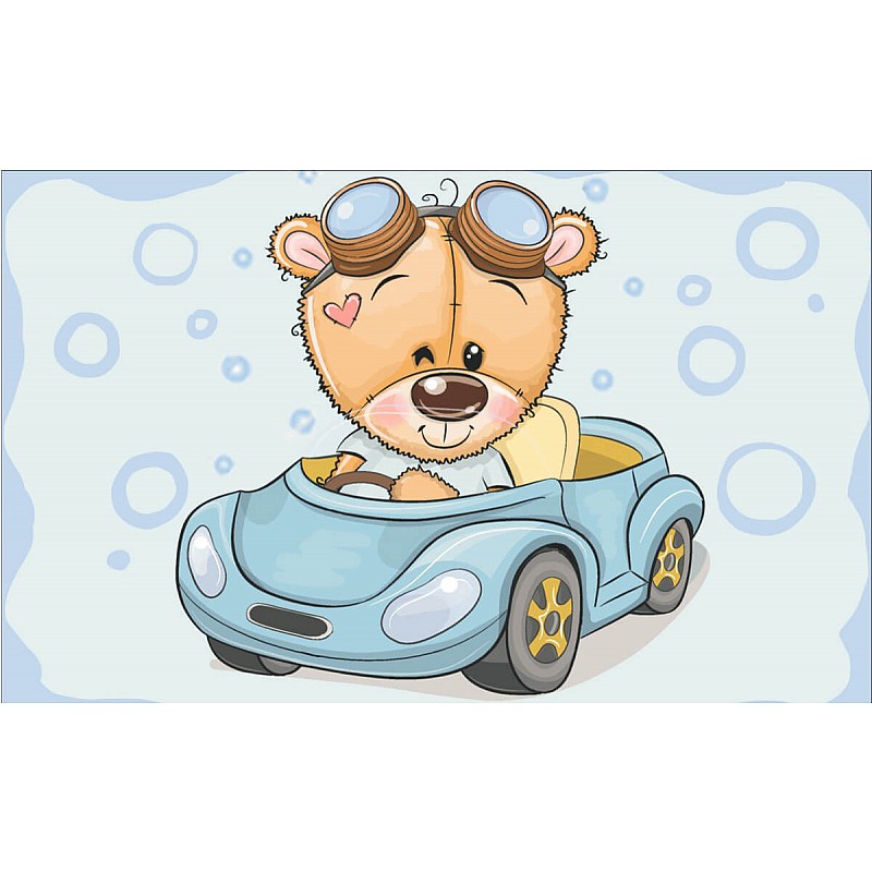 TSVETNOY Алмазная мозаика 20x30см Teddy Bear in a Car, LC029e