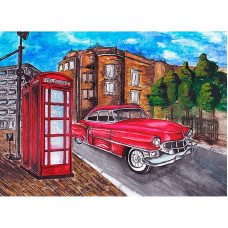 TSVETNOY Алмазная мозаика 30x40см Car at the phone booth, LE040e