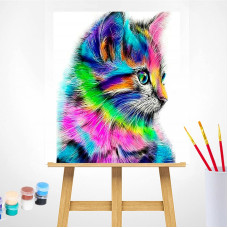 TSVETNOY Набор для рисования по номерам 40x50см Colourful Kitten, MG2077e