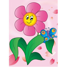 TSVETNOY Алмазная мозаика 17x22см Flower with Butterfly, X010e