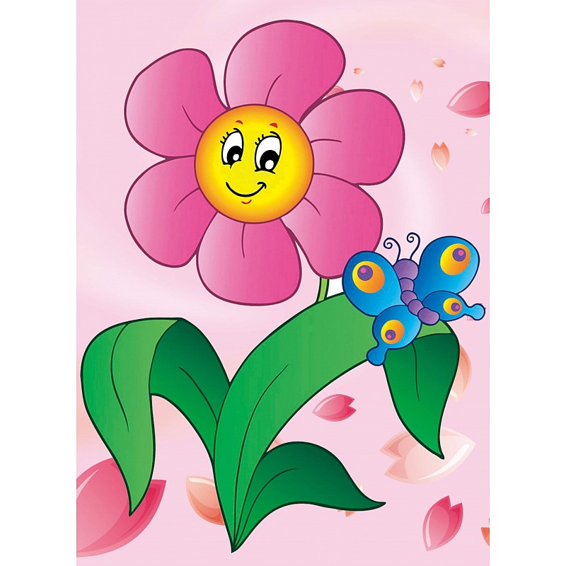 TSVETNOY Алмазная мозаика 17x22см Flower with Butterfly, X010e