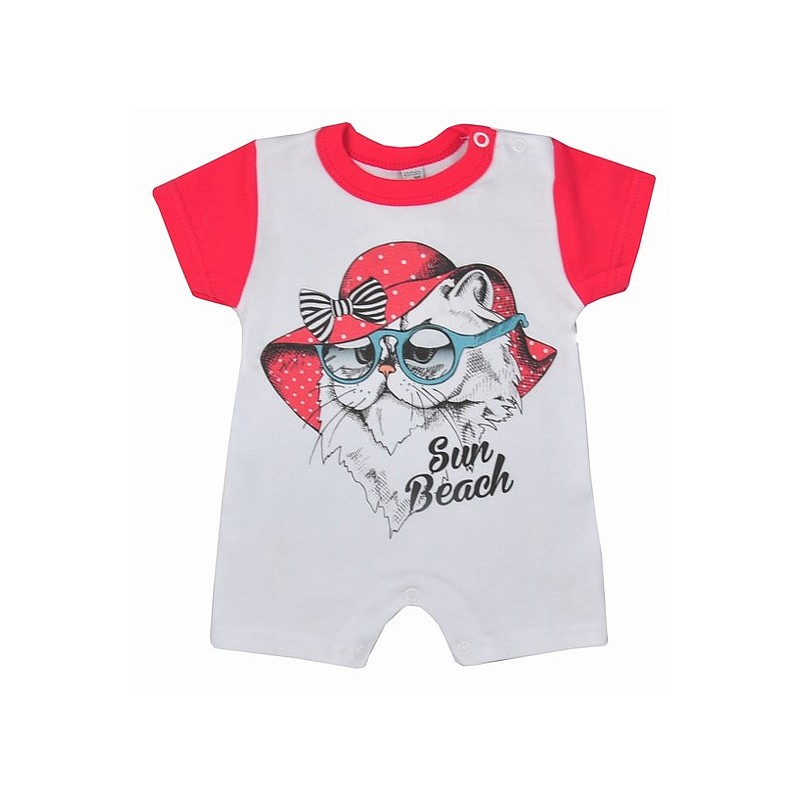 KOALA PIES I KOT летние ползунки (песочник) 68 размер, 04-834 красный РАСПРОДАЖА