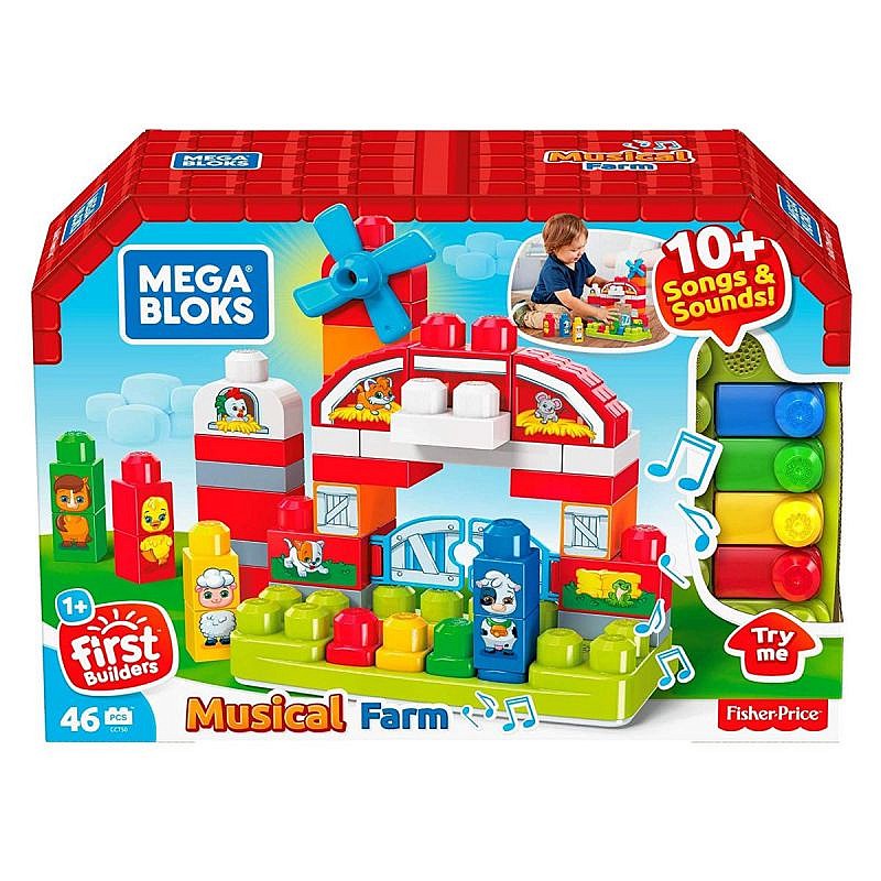 MEGA BLOKS FIRST BUILDERS конструктор Musical Farm 46шт. GCT50