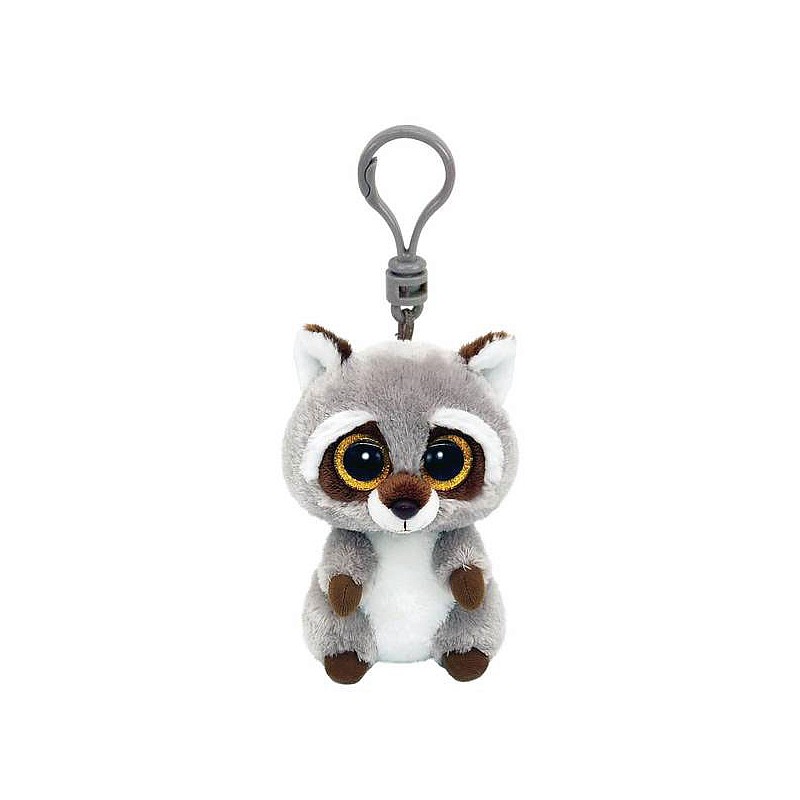 TY Beanie Boos Мягкая игрушка - брелок OAKIE 8cm GRAY RECCOON clip, TY35252