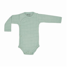 LODGER Romper Solid хлопковый бодик с длинными рукавами, 68 размер RS 080 Silt Green