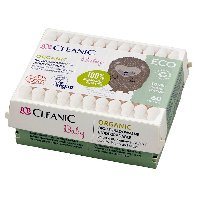 CLEANIC Baby ECO Organic Ватные палочки 60шт