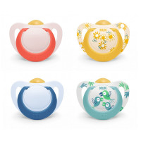 NUK Латексные пустышки STAR 6-18мес. 2 шт. 10734075 SU63 АКЦИЯ