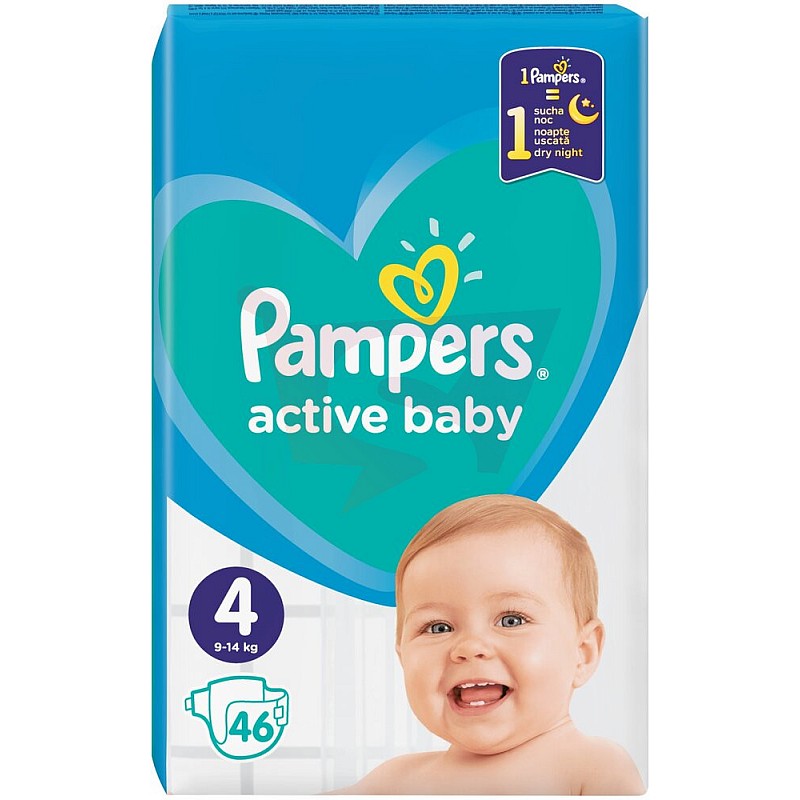 PAMPERS Active Baby Подгузники S4, 46 шт. РАСПРОДАЖА