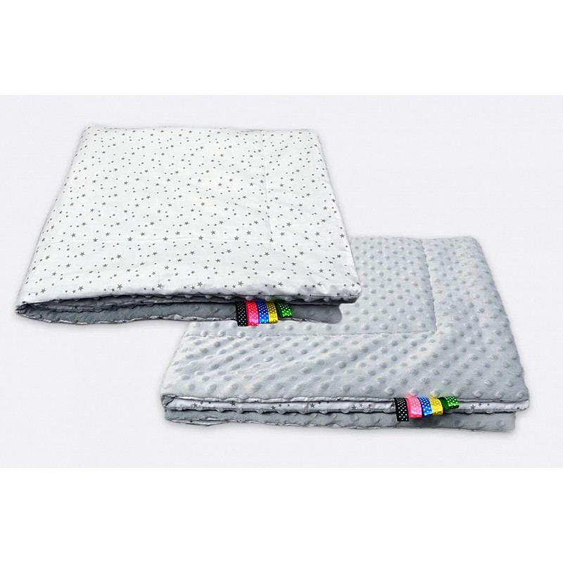 ANKRAS MINKY MINI STARS плед 75x100см, серый/белый