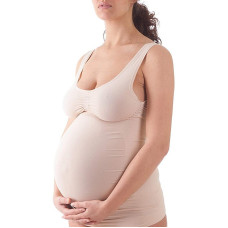 BELLISSIMA Бесшовная майка для поддержки груди и живота Maternity S-M skin РАСПРОДАЖА