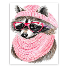 TSVETNOY Алмазная мозаика 30x40см Racoon with glasses, LC009E