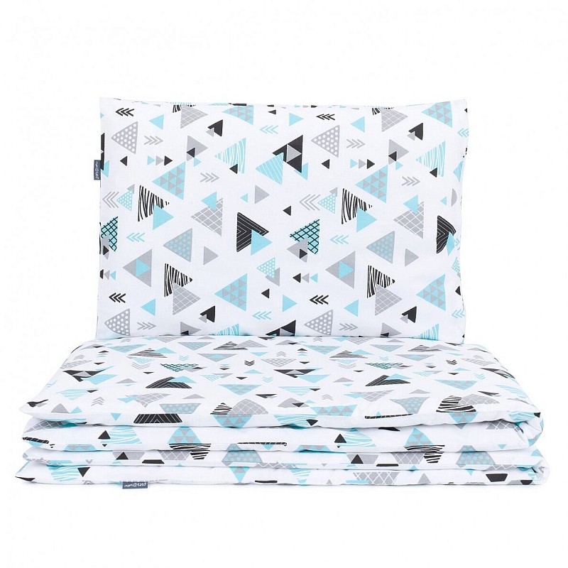 MamoTato Комплект постельного белья 2D/ 135x100см TRIANGLES, white/blue 13988