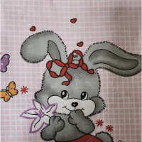 URGA Kомплект постельного белья из 2 частей 120x90cm, RABBIT светло-розовый РАСПРОДАЖА