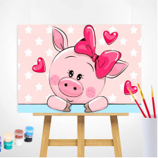 TSVETNOY Набор для рисования по номерам 20x30см Piggy in Love, MC1080e