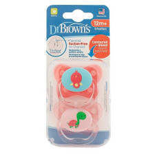 DR.BROWNS PreVent Contoured Butterfly силиконовая пустышка 12м. 2шт. розовый PV32001-P4