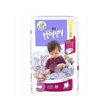 HAPPY Junior подгузники 5 размер, 12-25кг. 58шт BIG PACK