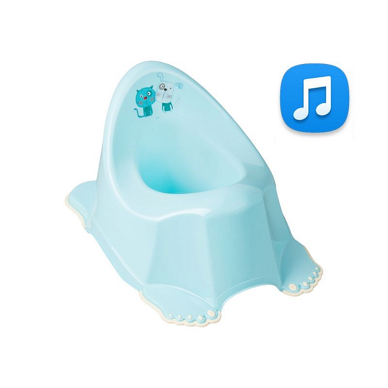 TEGA BABY DOG and CAT Детский горшок с музыкой, нескользящий PO-062 Light blue РАСПРОДАЖА