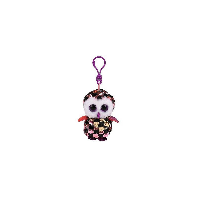 TY Flippables Мягкая игрушка - брелок CHECKS SEQUIN PINK GOLD OWL 8см, TY35309