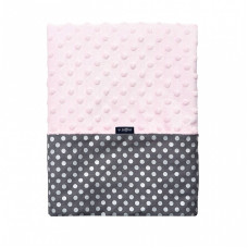 WOMAR Bubble Valboa двухсторонний плед 75x100см Pink/Grey silver DOTS