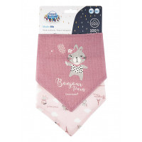 CANPOL BABIES  нагрудник BONJOUR PARIS, 0m+, 2шт., pink, 26/900_pin