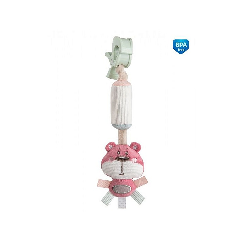 CANPOL BABIES PASTEL FRIENDS Подвесная игрушка со звоночком BEAR 0м+ 68/066 pink