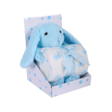 DUET BABY EASY CARE плед 75x100см + +игрушка 562 RABBIT синий (745617)