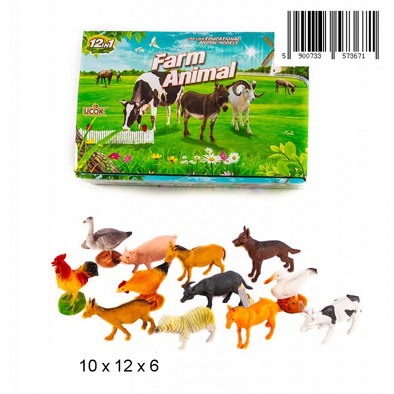 MIDEX Домашнее животное FARM ANIMALS 1шт. 10-12см. 1140N