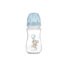 CANPOL BABIES EasyStart Little Cutie ПП бутылочка 240мл с широким горлышком и силиконовой соской 3м+ 35/219 синий