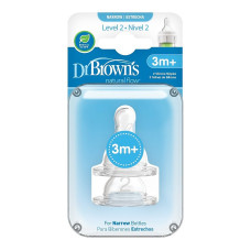 DR.BROWNS силиконовая соска 3m+, OPTIONS 2шт. 322-INTL