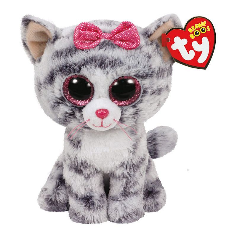 TY Beanie Boos Мягкая игрушка GREY CAT KIKI 15.5см, TY37190 РАСПРОДАЖА