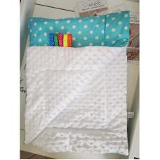 ANKRAS MINKY Dots плед 75x100см белый/бирюзовый