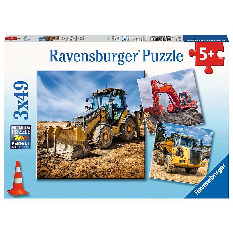 Ravensburger пазл 3x49 Digger at work R 05032 РАСПРОДАЖА