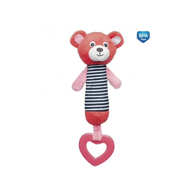 CANPOL BABIES Игрушка с пищалкой BEAR 0м+, 68/055 coral