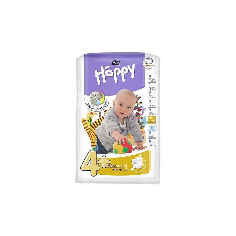 HAPPY Maxi Plus подгузники 4+ размер, 9-20кг. 1шт