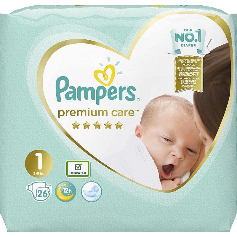 Pampers Premium Care S1 подгузники 2-5кг, 26шт.