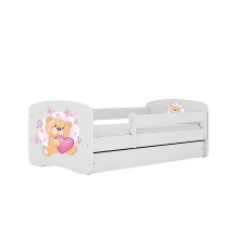 KOCOT KIDS кровать с ящиком и матрасом BABYDREAMS white Teddybear butterflies 180x80cm