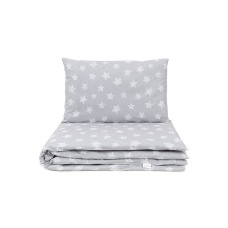 MamoTato Комплект постельного белья 2D/ 135x100см STARS, white/grey 14333