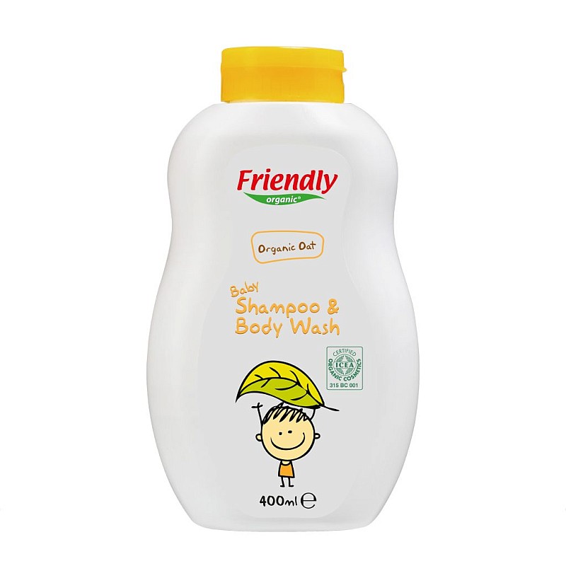 FRIENDLY ORGANIC Органический шампунь-гель для купания c экстрактом овса 400 мл FR1758