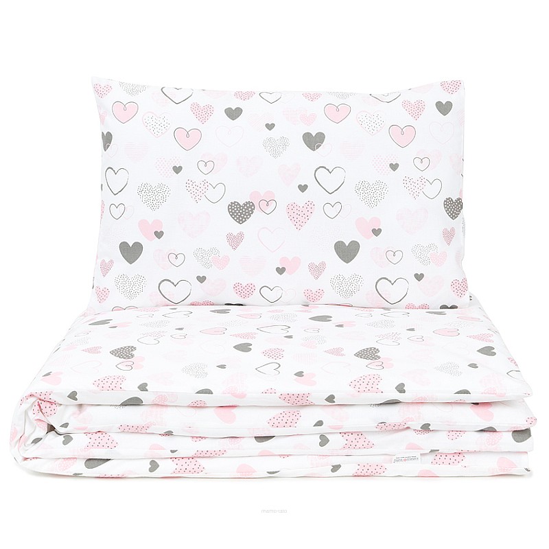 MamoTato Комплект постельного белья из 2 частей 135x100см, PASTEL HEARTS 14286