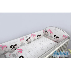 ANKRAS BALLERINA бортик для кроватки 360см, grey/white РАСПРОДАЖА