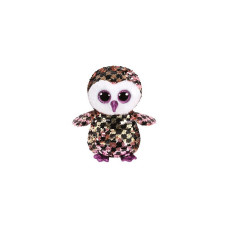 TY Flippables Мягкая игрушка CHECKS SEQUIN PINK BLACK OWL reg 15см, TY36673 РАСПРОДАЖА