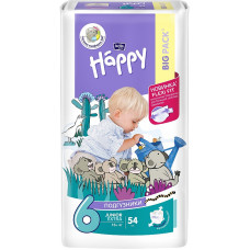 HAPPY Junior Extra подгузники 6 размер, 16+кг, 54шт. BIG PACK РАСПРОДАЖА