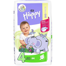 HAPPY Maxi подгузники 4 размер, 8-18кг. 66шт BIG PACK