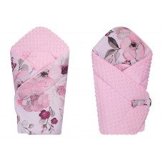 DUET BABY конверт для новорожденных MINKY двусторонний 671 LARGE FLOWERS pink (746713)