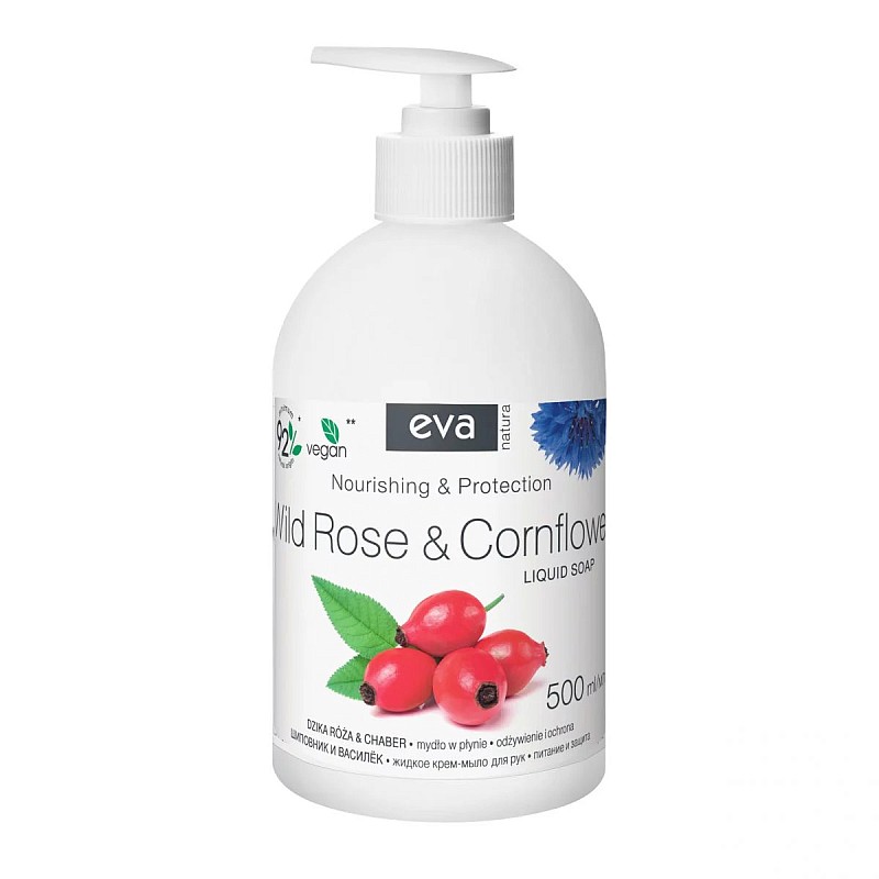 EVA NATURA кремовое мыло для рук Wild Rose&Cornflower, 500 мл